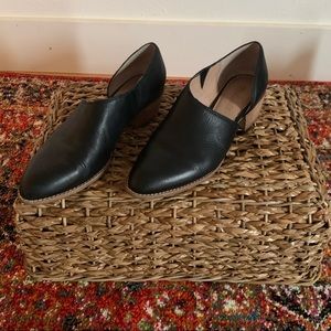 Madewell black leather cut out booties